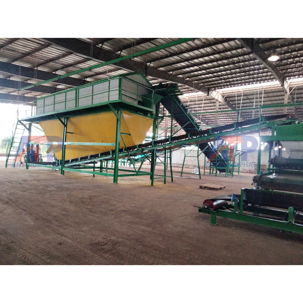 Máy sàng lồng trong dây chuyền sản xuất phân bón hữu cơ vi sinh dạng viên